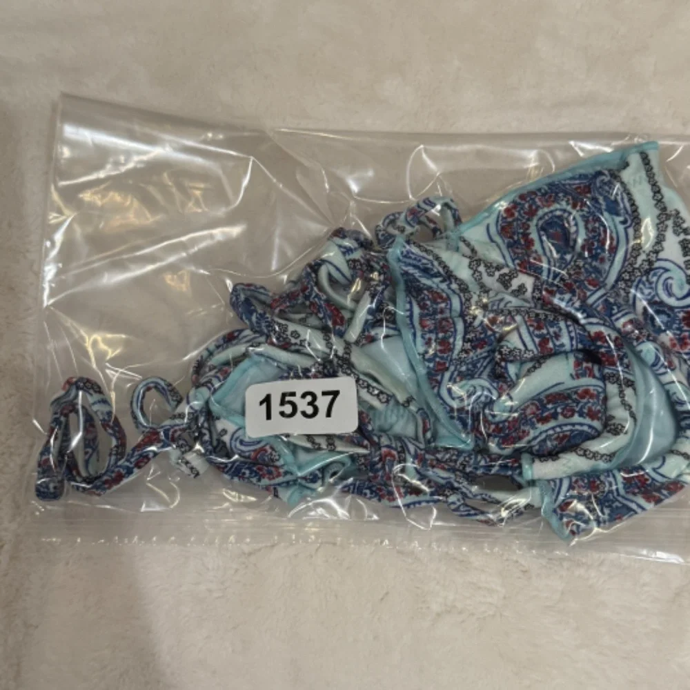 New! Frankie’s Bikinis Tidal Shine Paisley String Bikini Bottom 31537